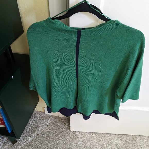 Cropped Color Block Viscose Sweater - Picture 1 of 11